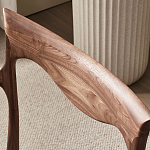 Стул деревянный с мягким сиденьем из коричневой натуральной кожи Moon Walnut Furniture варинант исполнения - 6 | Loft Concept в Сочи