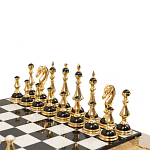 Шахматы из бронзы и натуральных камней Долерит и Мрамор с гравировкой Decorative Thematic Chess варинант исполнения - 3 | Loft Concept в Сочи