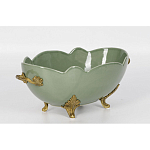 Чаша зеленого цвета из фарфора с волнообразным краем Eden Garden porcelain and bronze варинант исполнения - 1 | Loft Concept в Сочи