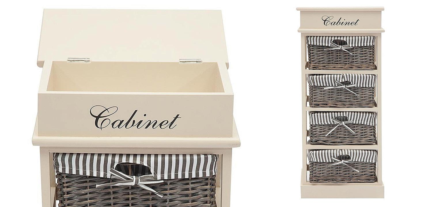 Тумба с 4 корзинами Provence Butter White 4 Boxes - Loft-Concept в Сочи