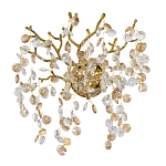 Бра золотого цвета с ветвями и прозрачными хрустальнымих подвесками Droplet Chandelier варинант исполнения - 1 | Loft Concept в Сочи