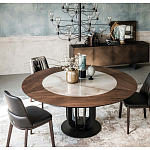 Обеденный стол круглый на чёрном фигурном основании Bosnia dinning table  варинант исполнения - 3 | Loft Concept в Сочи