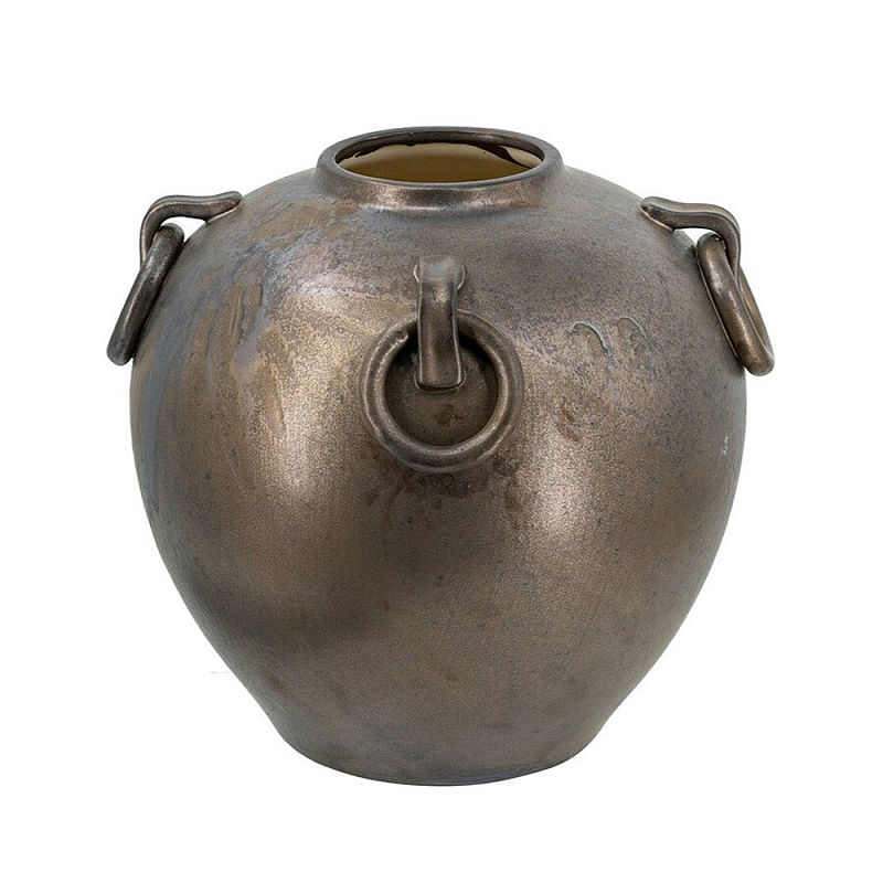 Ваза в виде старинного сосуда с кольцевыми ручками Warm Vessel Темная бронза в Сочи | Loft Concept 