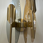 Бра с двумя плафонами дымчатого и янтарного цвета Vertical Glass варинант исполнения - 3 | Loft Concept в Сочи