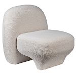 Кресло без подлокотников с обивкой из белой ткани букле Pacification варинант исполнения - 1 | Loft Concept в Сочи