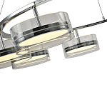 Люстра светодиодная с 8-ю прозрачными плафонами цилиндрической формы из акрила и стекла с пультом для регулировки света Glass Lamp Chromium варинант исполнения - 1 | Loft Concept в Сочи