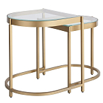 Комплект из 2-х приставных столиков на металлическом основании цвета латунь Ambassador варинант исполнения - 1 | Loft Concept в Сочи