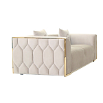 Диван двухместный  бежевый с золотым каркасом Bertrude варинант исполнения - 1 | Loft Concept в Сочи