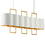 Люстра прямоугольная с белыми цилиндрическими абажурами White Ribbon варинант исполнения - 6 | Loft Concept в Сочи