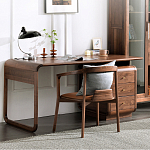 Стол рабочий округлой формы с 3-мя ящиками  Working Moonnut Table варинант исполнения - 8 | Loft Concept в Сочи