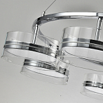 Люстра светодиодная с 8-ю прозрачными плафонами цилиндрической формы из акрила и стекла с пультом для регулировки света Glass Lamp Chromium варинант исполнения - 3 | Loft Concept в Сочи