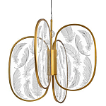 Люстра с гравировкой на акриловых плафонах Gravyura Bronze D 50 см варинант исполнения - 1 | Loft Concept в Сочи