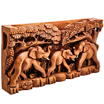 Панно из дерева слоны Panel With Animals варинант исполнения - 2 | Loft Concept в Сочи