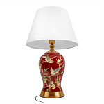 Настольная лампа бордовая с изображением птиц Slip Away варинант исполнения - 3 | Loft Concept в Сочи