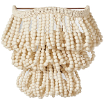 Настенный светильник с подвесками из деревянных бусин молочного цвета Wooden Beads Wall Lamp варинант исполнения - 1 | Loft Concept в Сочи