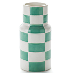 Ваза из фаянса Brighter than the Stars с шахматным принтом бирюзового цвета  варинант исполнения - 1 | Loft Concept в Сочи