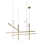 Люстра с 8-ю пересекающимися цилиндрическими плафонами на тонких тросах Trumpet tube варинант исполнения - 2 | Loft Concept в Сочи