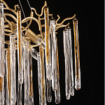 Люстра подвесная золотого цвета с разветвленными ветвями и прозрачными стеклянными подвесками Droplet Chandelier варинант исполнения - 6 | Loft Concept в Сочи