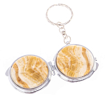 Зеркало брелок карманное двухстороннее из натурального камня Оникс Silver Stone Mirrors варинант исполнения - 5 | Loft Concept в Сочи