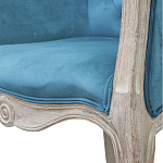 Кресло низкое в стиле прованс Louis French Armchair blue velour варинант исполнения - 4 | Loft Concept в Сочи