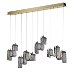 Подвесной светильник линейный с плафонами волнистой формы из фактурного стекла Big Wave варинант исполнения - 1 | Loft Concept в Сочи