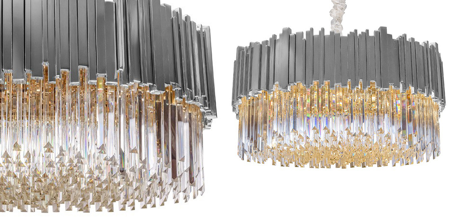 Круглая многоярусная люстра Luxxu Modern Cascade Chandelier Silver Metal Glass 100 Круглая многоярусная люстра Luxxu Modern Cascade Chandelier Silver Metal Glass 100 - Loft-Concept в Сочи