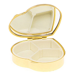 Таблетница карманная в форме сердца с 3-мя отделениями с зеркалом и накладкой из натурального камня Яшма Змеиная Gold Stone Pillboxes варинант исполнения - 3 | Loft Concept в Сочи