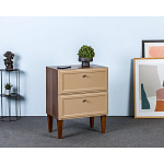 Тумба прикроватная бежевая из массива бука с 2-мя ящиками Wenge Light варинант исполнения - 5 | Loft Concept в Сочи