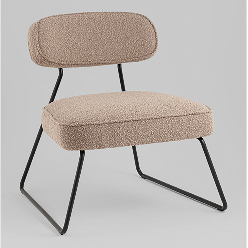 Кресло лаунж Kate букле капучино Капучино  Черный в Сочи | Loft Concept 