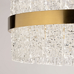 Люстра круглая золотого цвета с прозрачными рельефными стеклянными вставками Textured Glass Chandelier варинант исполнения - 10 | Loft Concept в Сочи