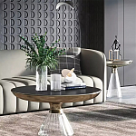 Дизайнерский журнальный стол на прозрачном основании Nofon варинант исполнения - 1 | Loft Concept в Сочи