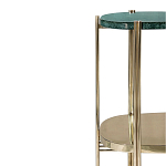 Консоль овальной формы золотая с полкой для хранения Craig варинант исполнения - 2 | Loft Concept в Сочи