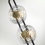 Торшер с 2-мя прозрачными стеклянными плафонами и золотистыми декоративными вставками Virelia варинант исполнения - 5 | Loft Concept в Сочи