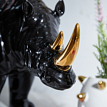 Статуэтка черный носорог с золотыми рогами Golden Horned Black Rhino варинант исполнения - 6 | Loft Concept в Сочи