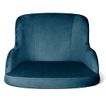 Стул с мягкой синей обивкой из велюра и подъемно-поворотным механизмом на белых колесиках Harper Blue and White варинант исполнения - 2 | Loft Concept в Сочи