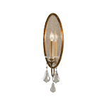 Бра с овальным зеркальным основанием с лампой в виде свечи и хрустальными подвесками Feiss варинант исполнения - 1 | Loft Concept в Сочи