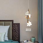 Люстра с белыми цветами на ветвистом каркасе Lure by PELLE варинант исполнения - 2 | Loft Concept в Сочи