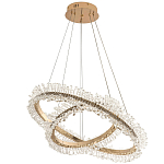 Люстра два кольца с хрустальным декором Rowan Crystal Ring Horizontal Gold Chandelier варинант исполнения - 2 | Loft Concept в Сочи