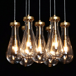 Люстра с 7-ю прозрачными плафонами из стекла в форме капли Lucid Rain  варинант исполнения - 5 | Loft Concept в Сочи