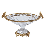 Чаша из прозрачного стекла с бронзовым ободком и фигурками бабочек Eden Garden варинант исполнения - 1 | Loft Concept в Сочи