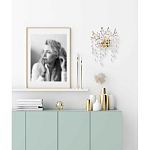 Бра золотого цвета с декоративными ветвями и прозрачными подвесками в форме листьев Droplet Chandelier варинант исполнения - 7 | Loft Concept в Сочи