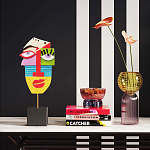 Арт-объект Разноцветное Лицо в абстрактном стиле на подставке Multicolored Abstract Face варинант исполнения - 4 | Loft Concept в Сочи