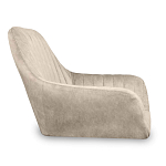 Барный стул со спинкой и подлокотниками на 4-х коричневых деревянных ножках Бежевый Велюр Ava Charm варинант исполнения - 2 | Loft Concept в Сочи