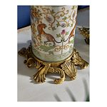 Ваза высокая из фарфора на бронзовом основании Turquoise Blooming Garden варинант исполнения - 5 | Loft Concept в Сочи