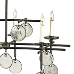 Люстра линейная черная с круглыми прозрачными подвесками  Horizontal Rectangular Chandelier варинант исполнения - 1 | Loft Concept в Сочи