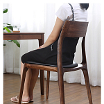 Стул деревянный с мягким сиденьем из черной натуральной кожи Moon Walnut Furniture варинант исполнения - 3 | Loft Concept в Сочи