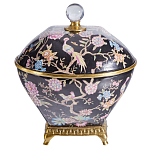 Шкатулка черного цвета с цветочной росписью Eden Garden варинант исполнения - 1 | Loft Concept в Сочи