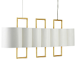 Люстра прямоугольная с белыми цилиндрическими абажурами White Ribbon варинант исполнения - 5 | Loft Concept в Сочи