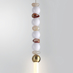 Подвесной светильник вытянутый с бусинами из белого и коричневого цвета PEARLS Suspension варинант исполнения - 4 | Loft Concept в Сочи