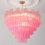 Элитная Люстра Textured Glass Pink Chandelier Ярко Розовое стекло варинант исполнения - 1 | Loft Concept в Сочи